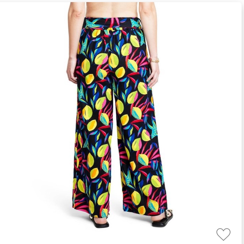 NWT-Women’s Lemon Print Wide-Leg Pants Tabitha Brown for Target